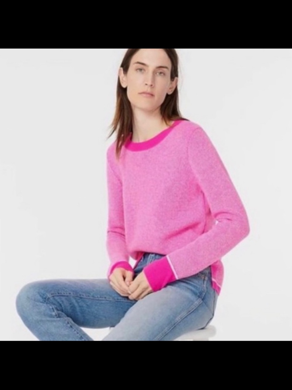 J. Crew Limited Edition 100% Pink Birds Eye Stitch Cashmere Sweater